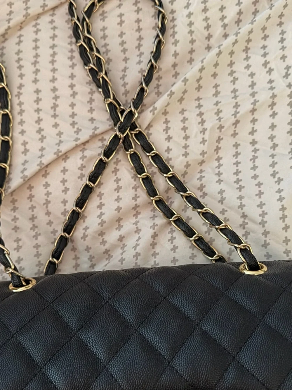 Quilted Black Chain-Handle Shoulder Bag